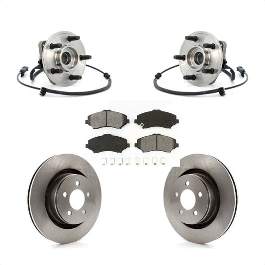 Hub Bearing Assembly Disc Brake Rotor Pad Front Kit For Jeep Liberty Dodge Nitro