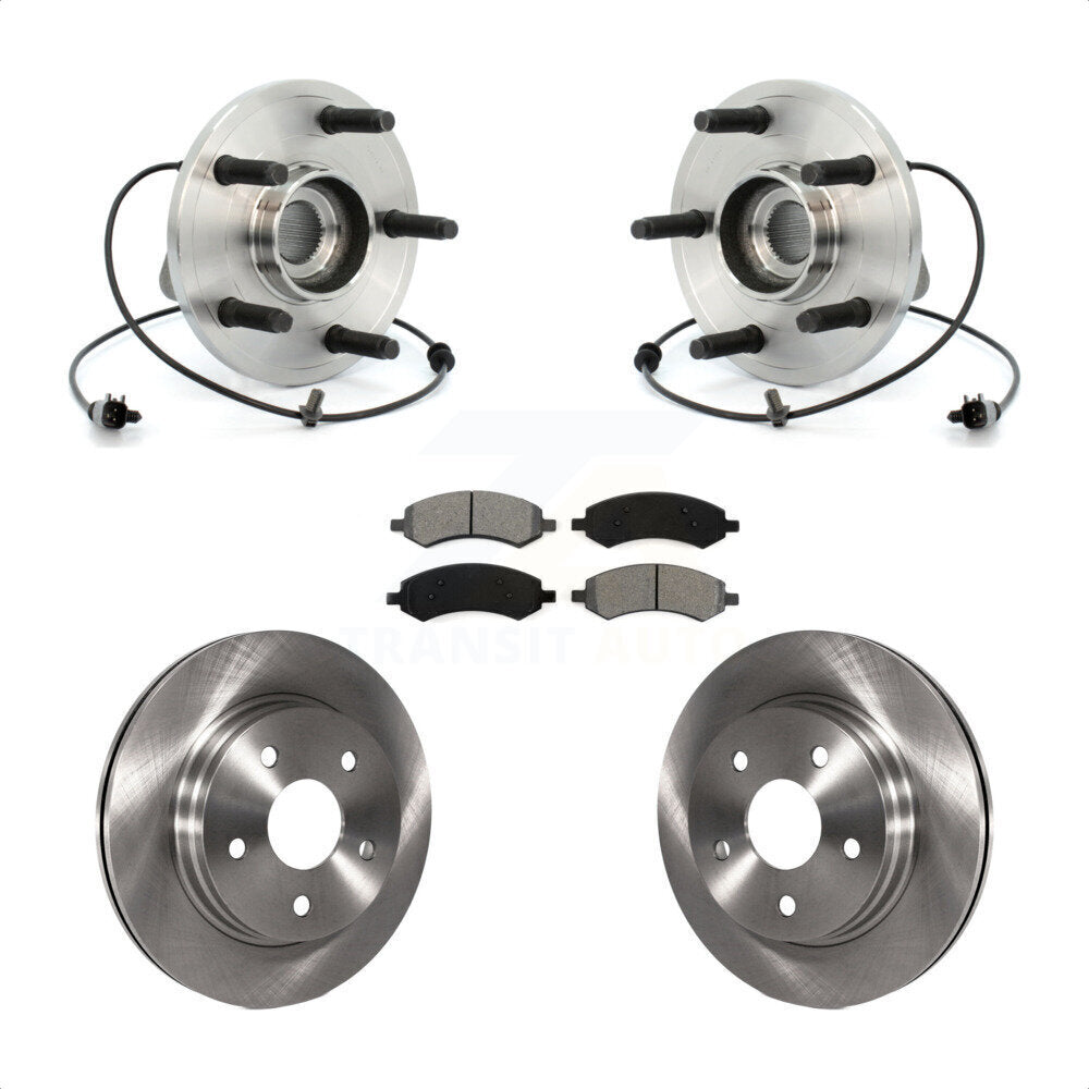 Hub Bearing Brake Rotor Pad Front Kit For 2007-2009 Chrysler Aspen Dodge Durango