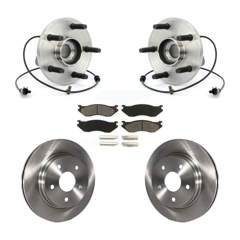 Hub Bearing Assembly Disc Brake Rotors And Pads Front Kit For 2006 Dodge Durango