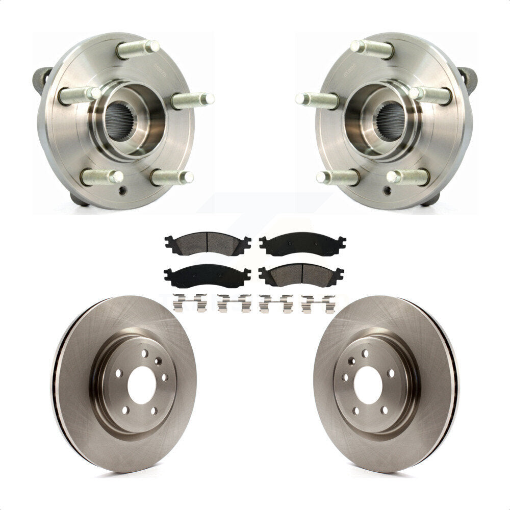 Hub Bearing Assembly Brake Rotor And Pad Front Kit For 2010-2012 Ford Taurus SHO