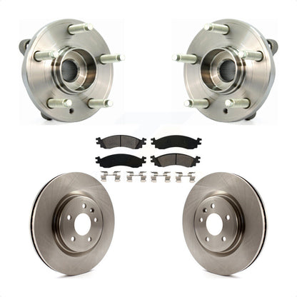 Hub Bearing Assembly Brake Rotor And Pad Front Kit For 2010-2012 Ford Taurus SHO
