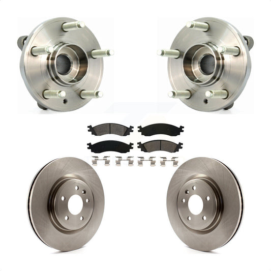 Hub Bearing Assembly Brake Rotor And Pad Front Kit For 2010-2012 Ford Taurus SHO