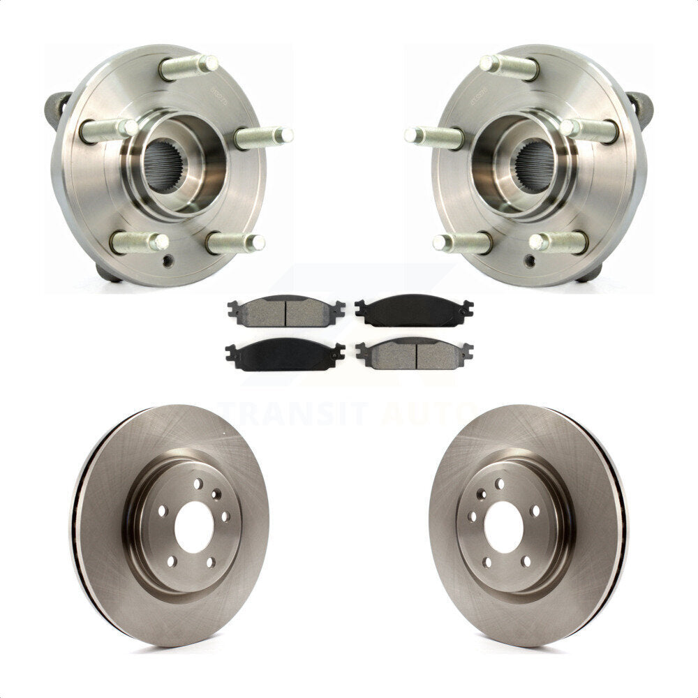 Hub Bearing Assembly Disc Brake Rotor & Pads Front Kit For 2009-2010 Lincoln MKS