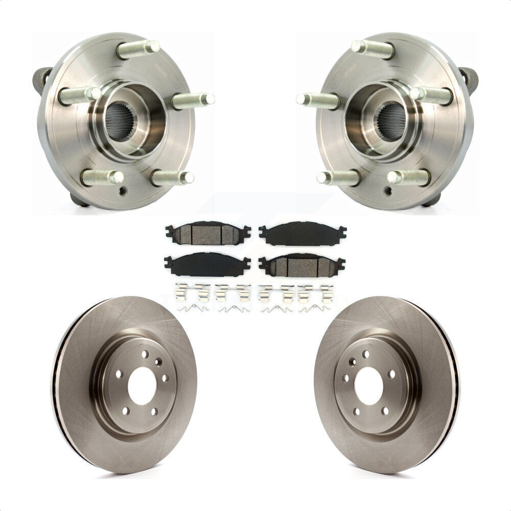 Hub Bearing Disc Brake Rotor Pads Front Kit For Ford Flex Taurus Lincoln MKT MKS