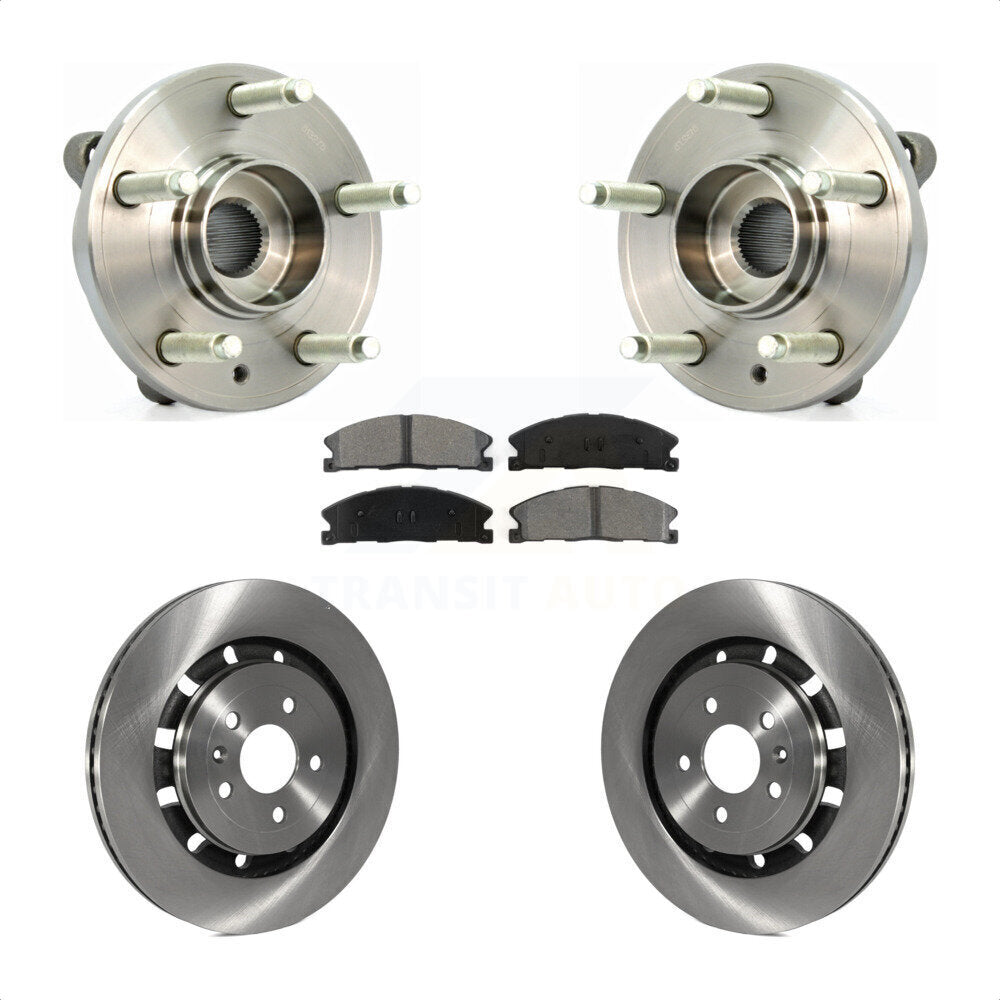 Hub Bearing Disc Brake Rotor Pads Front Kit For Ford Flex Taurus Lincoln MKT MKS
