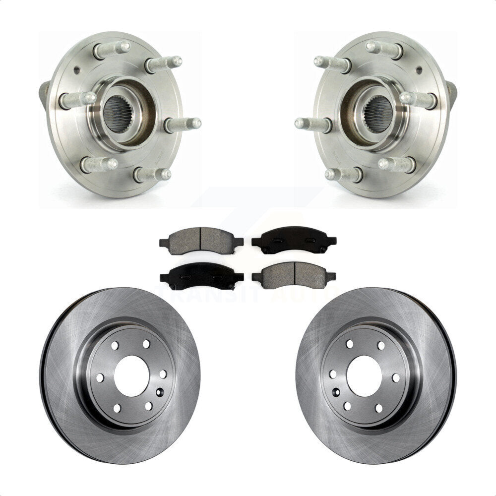 Hub Bearing Brake Rotor And Pad Front Kit For GMC Acadia Buick Enclave Chevrolet