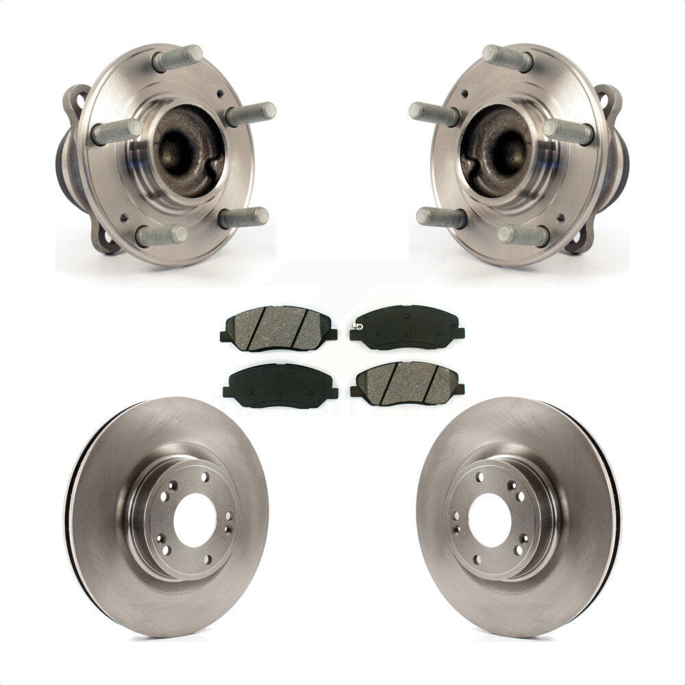 Hub Bearing Disc Brake Rotor & Pads Front Kit For 2009-2011 Hyundai Genesis 3.8L