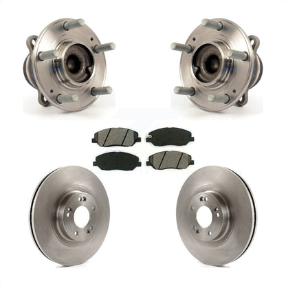 Hub Bearing Assembly Brake Rotor And Pad Front Kit For 2012 Hyundai Genesis 3.8L