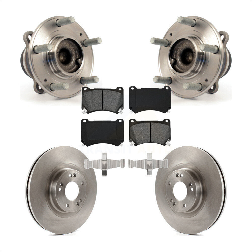Hub Bearing Assembly Disc Brake Rotors And Pads Front Kit For Hyundai Genesis