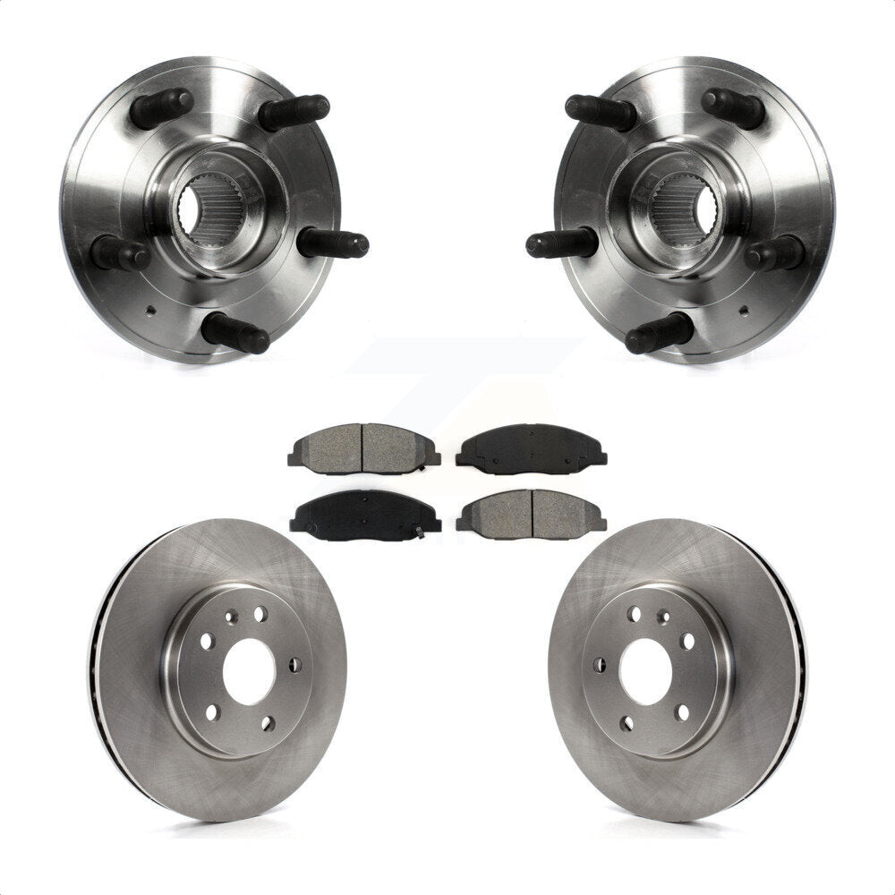 Hub Bearing Assembly Brake Rotor & Pad Front Kit For 2012-2013 Cadillac CTS 6.2L