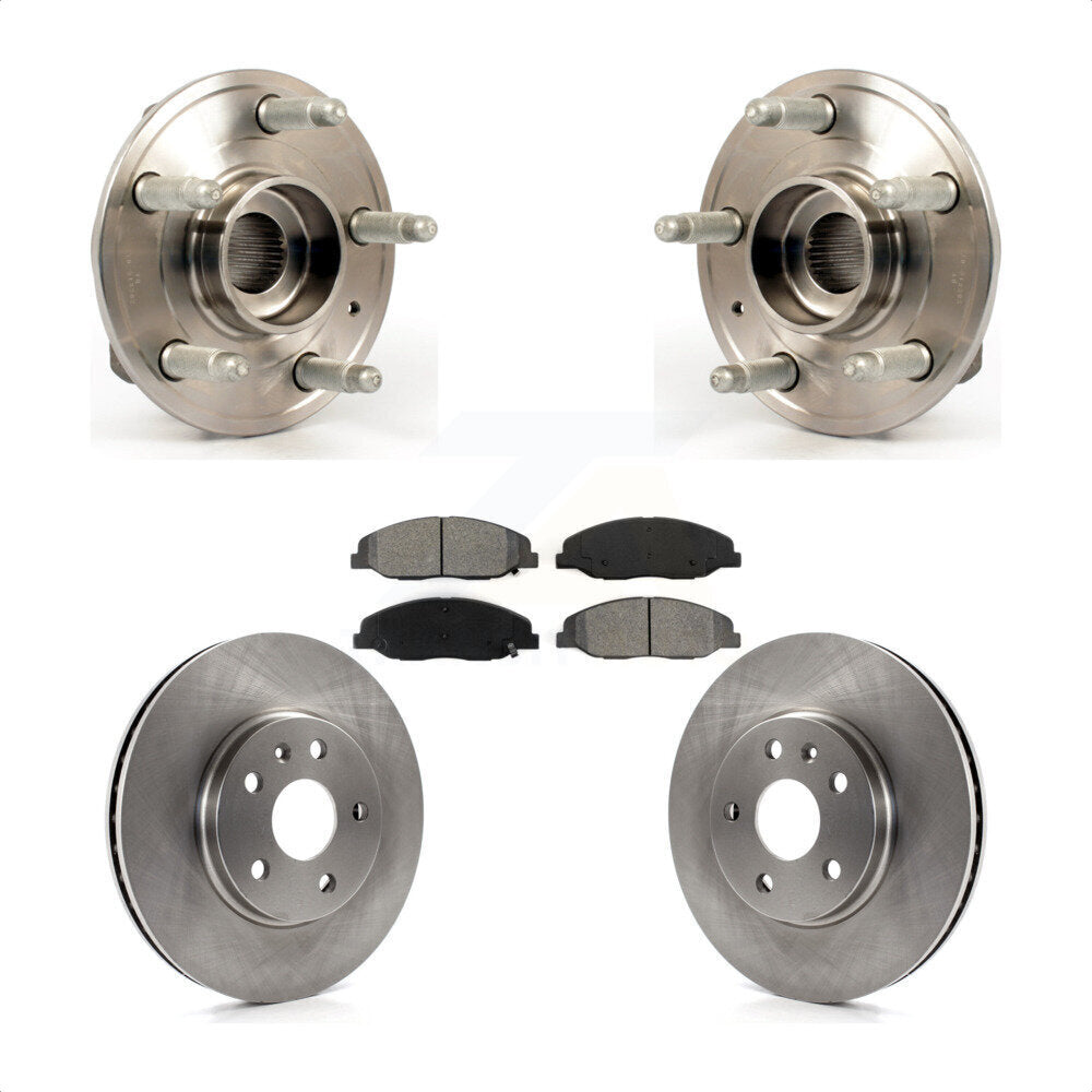 Hub Bearing Assembly Disc Brake Rotors And Pads Front Kit For Cadillac CTS