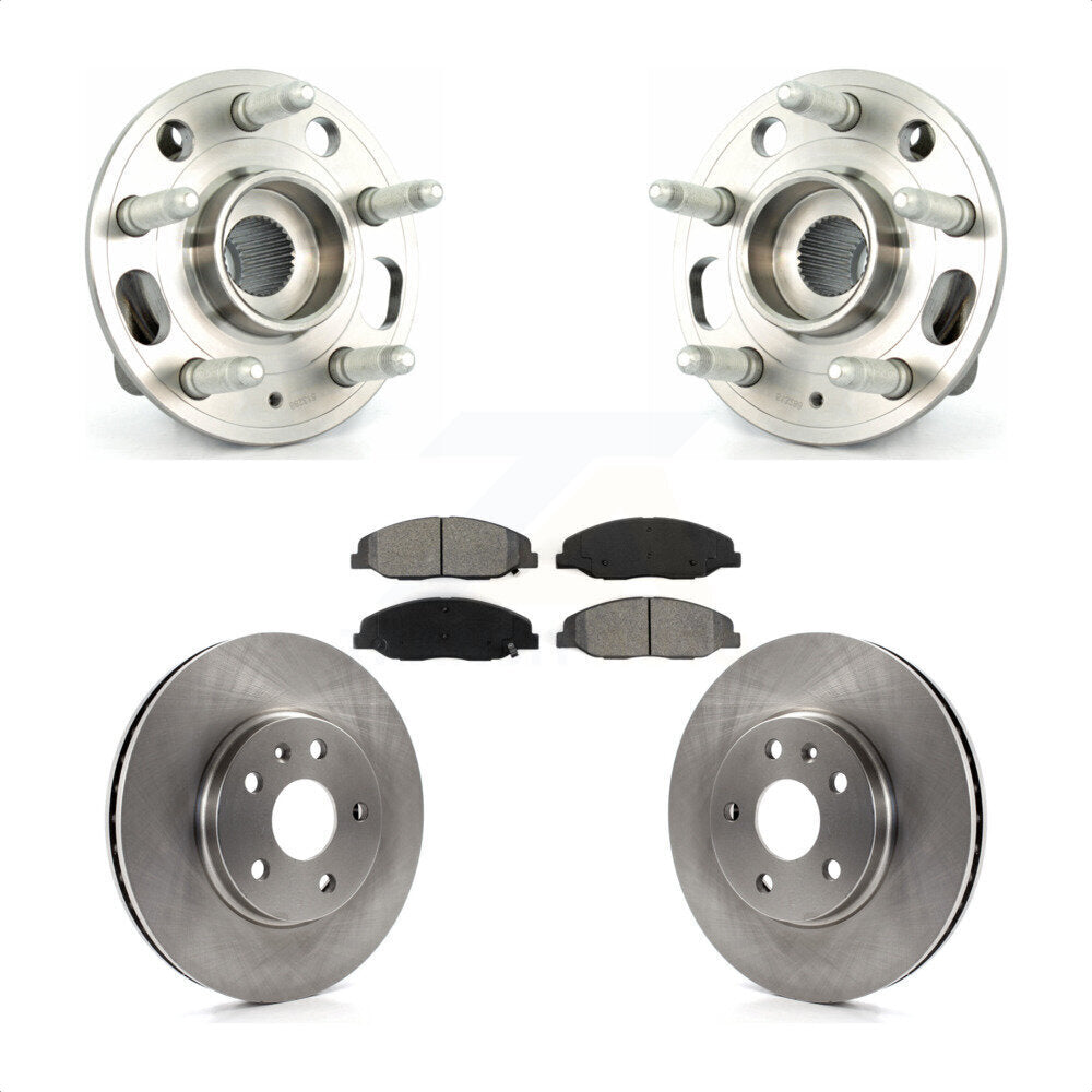 Hub Bearing Brake Rotor Pad Front Kit For Cadillac CTS Without Heavy Duty Brakes
