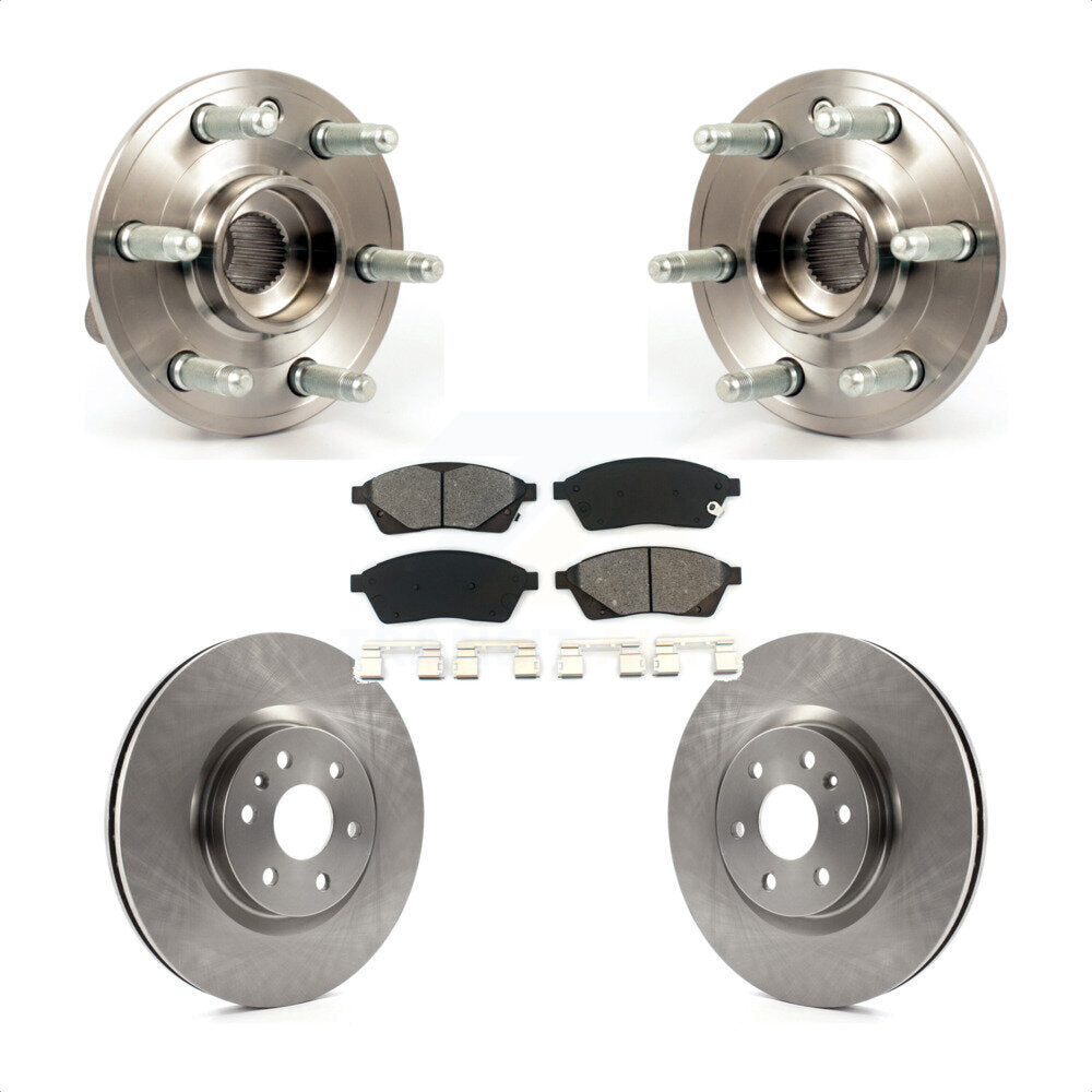 Hub Bearing Assembly Disc Brake Rotor & Pad Front Kit For Cadillac SRX Saab 9-4X