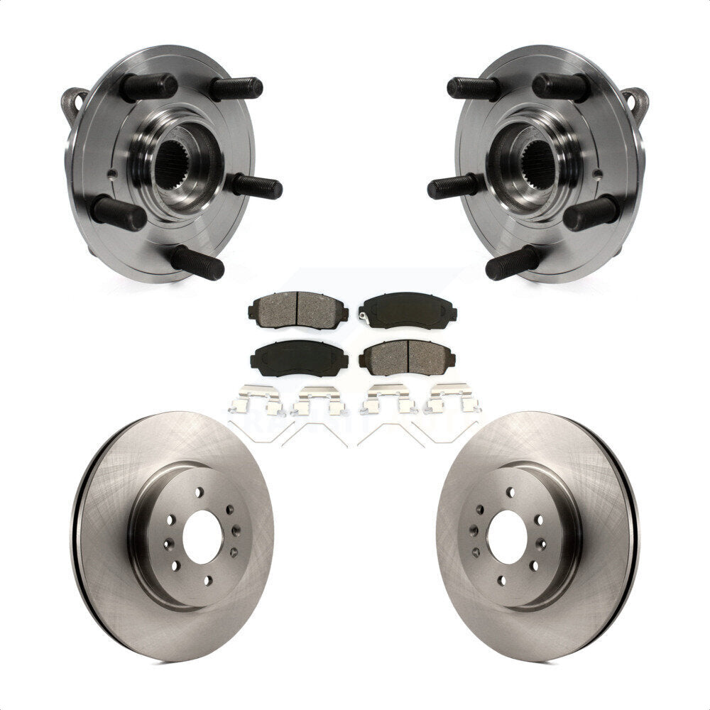 Hub Bearing Assembly Disc Brake Rotor Pads Front Kit For 2011-2014 Honda Odyssey