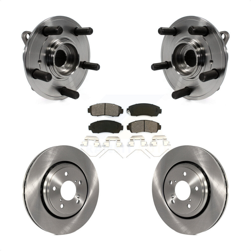 Hub Bearing Assembly Disc Brake Rotor Pads Front Kit For 2015-2017 Honda Odyssey