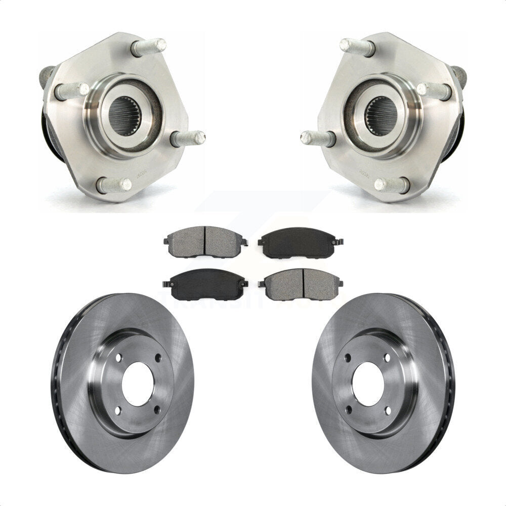 Hub Bearing Assembly Disc Brake Rotors And Pads Front Kit For Nissan Sentra