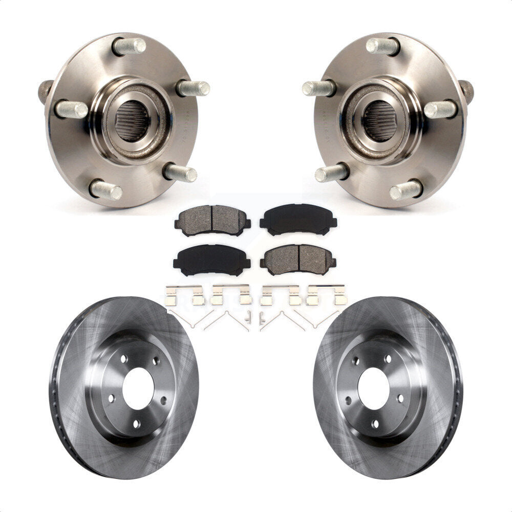 Hub Bearing Assembly Disc Brake Rotor And Pads Front Kit For Nissan Rogue Select