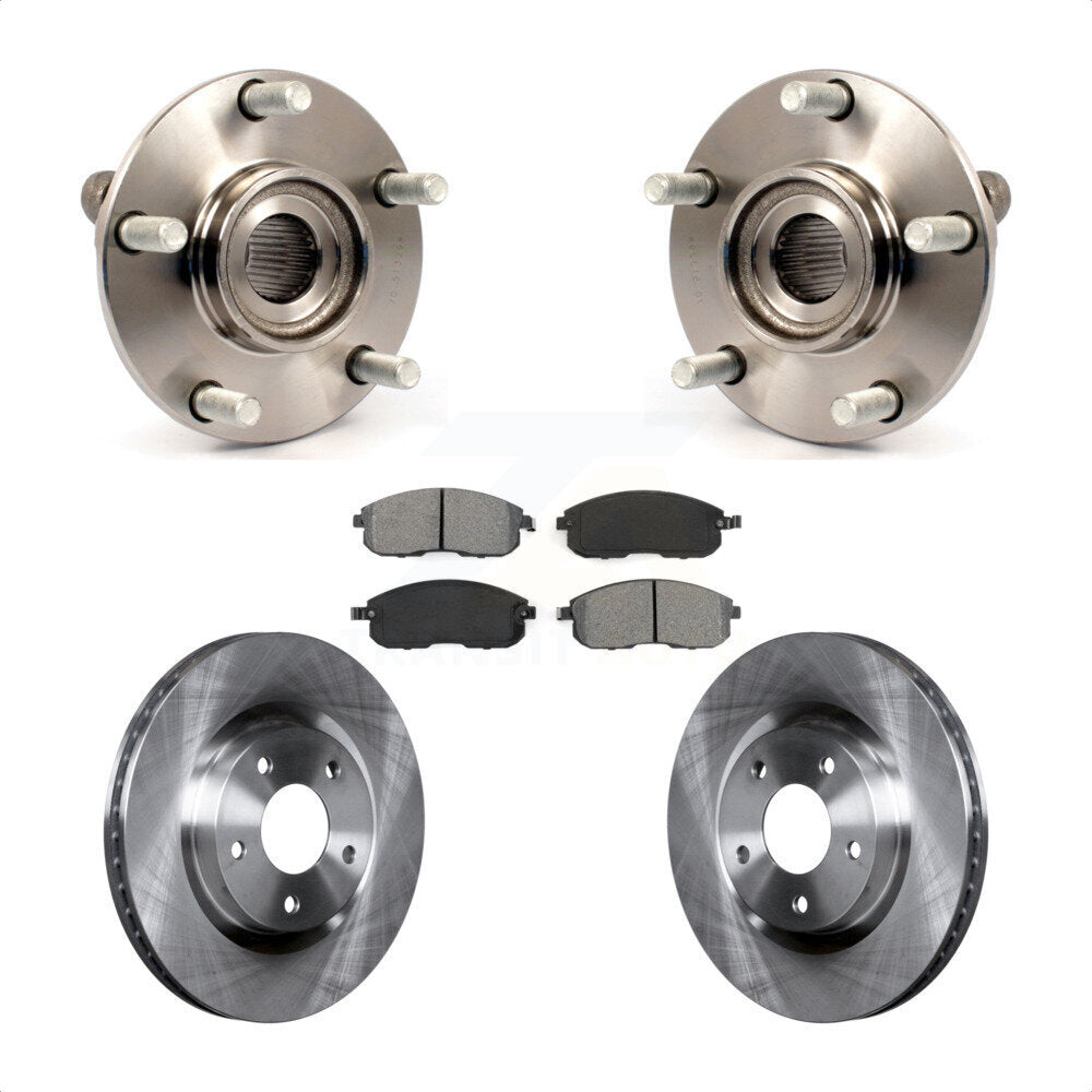 Hub Bearing Brake Rotor Pad Front Kit For 2007-2012 Nissan Sentra SE-R with 2.5L