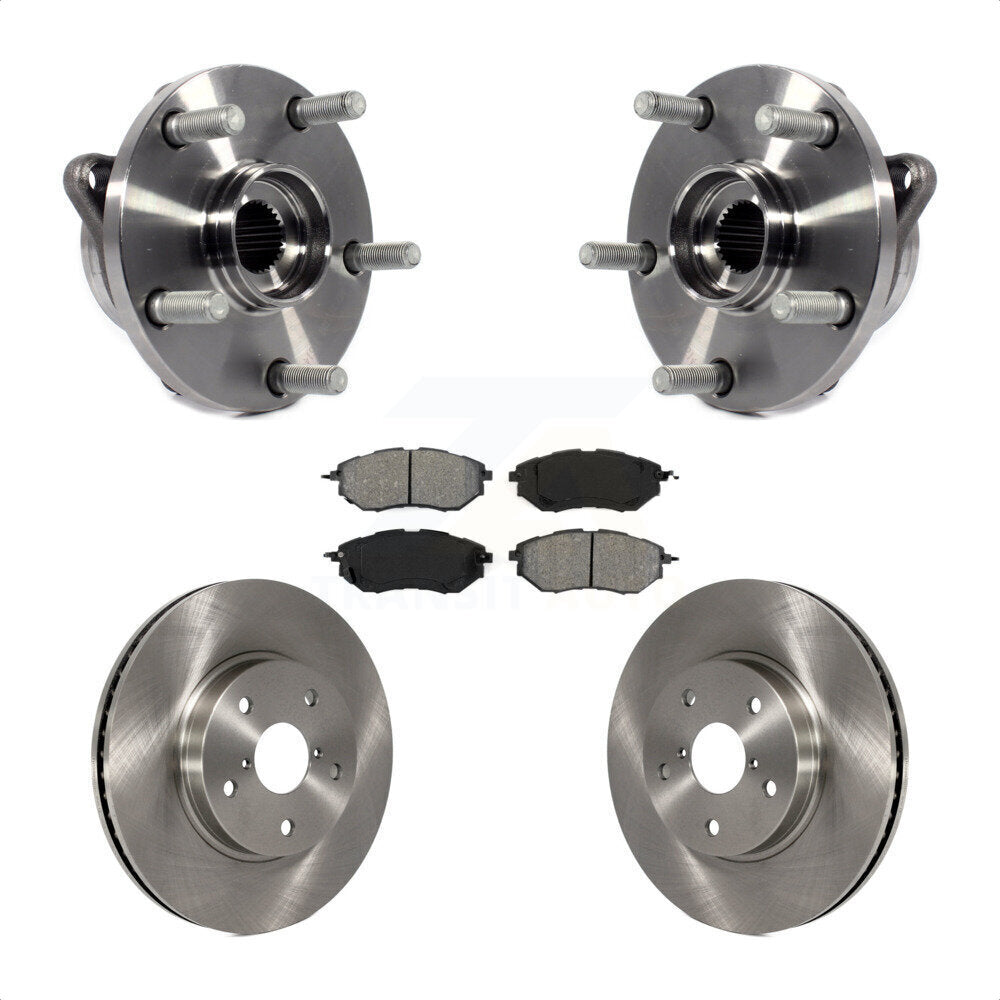 Hub Bearing Assembly Disc Brake Rotor Pads Front Kit For 2015 Subaru Legacy 2.5L