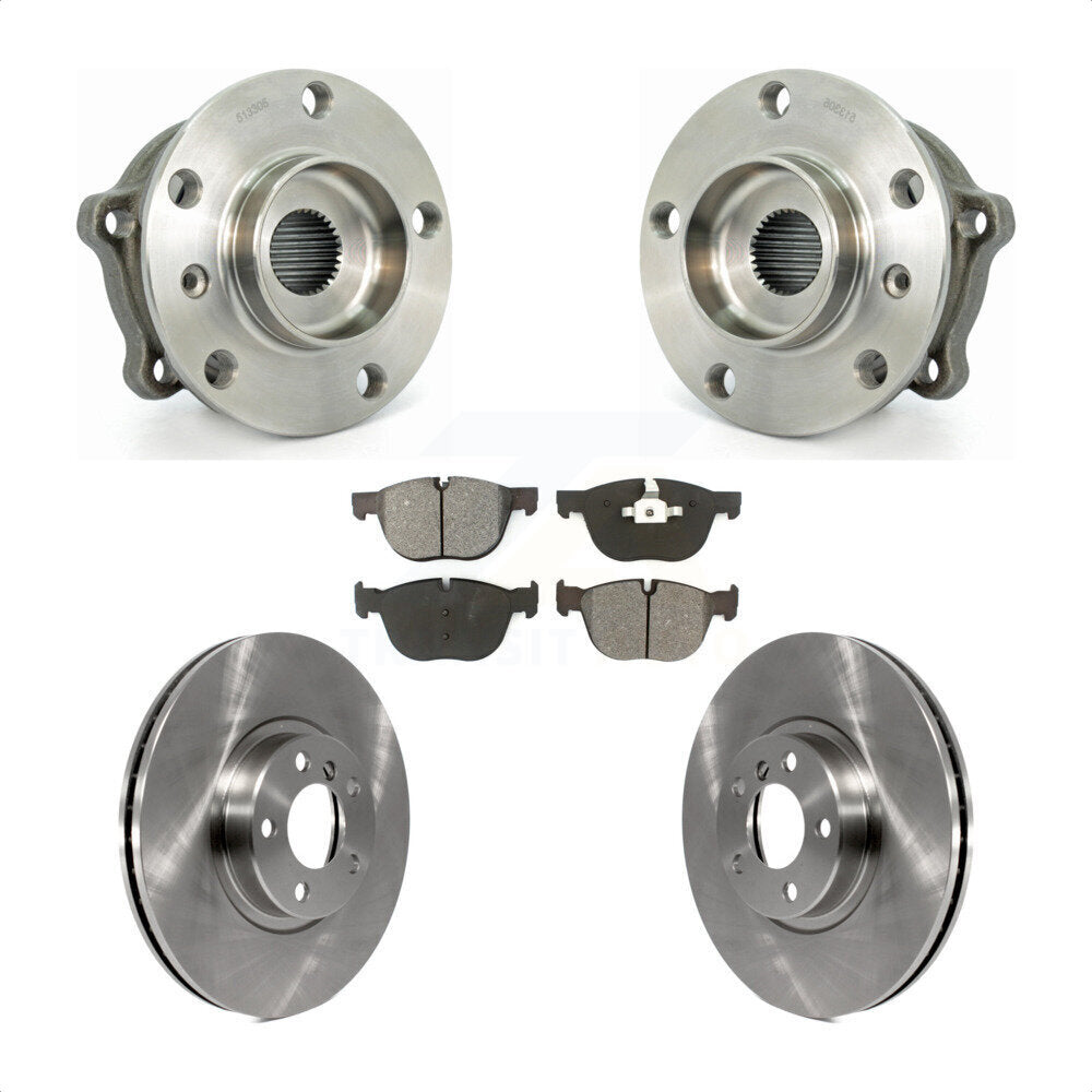 Hub Bearing Assembly Brake Rotor & Pads Front Kit For BMW X5 X6 M12 X 1.5 Thread