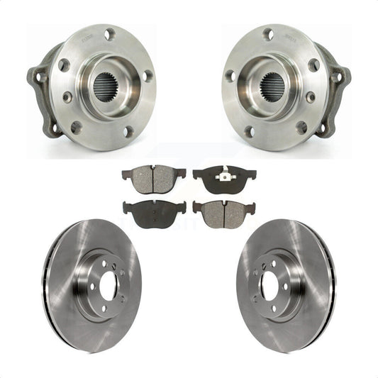 Hub Bearing Assembly Brake Rotor & Pads Front Kit For BMW X5 X6 M12 X 1.5 Thread