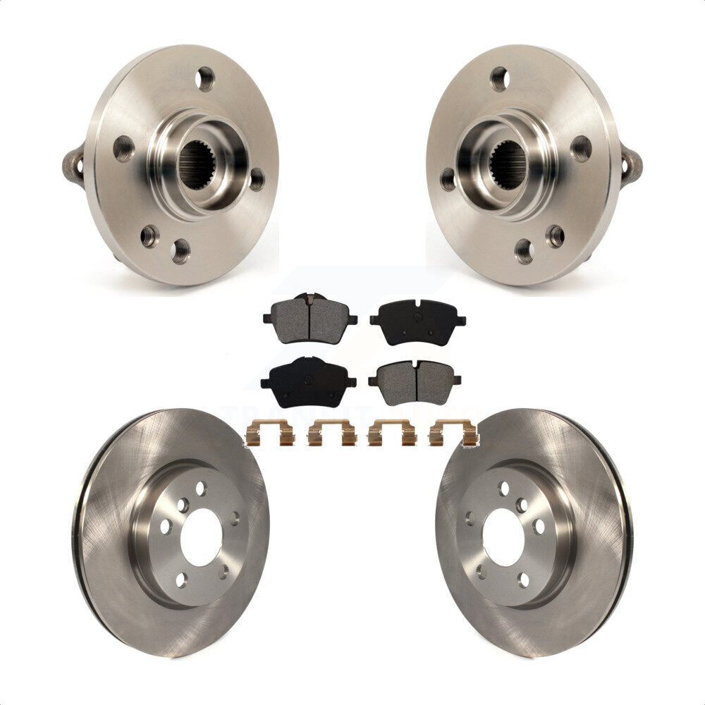 Hub Bearing Assembly Brake Rotor & Pads Front Kit For 2014-2015 Mini Cooper 1.6L