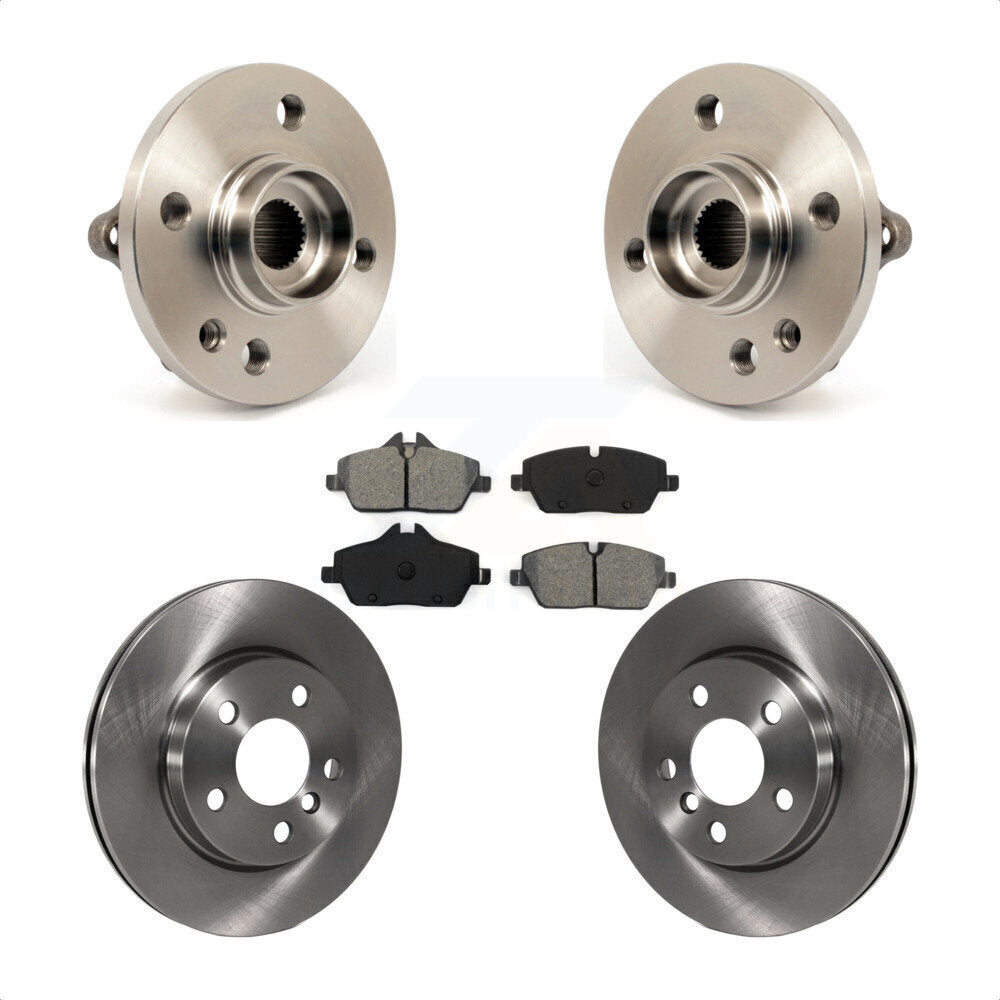 Hub Bearing Assembly Brake Rotor & Pads Front Kit For 2014-2015 Mini Cooper 1.6L