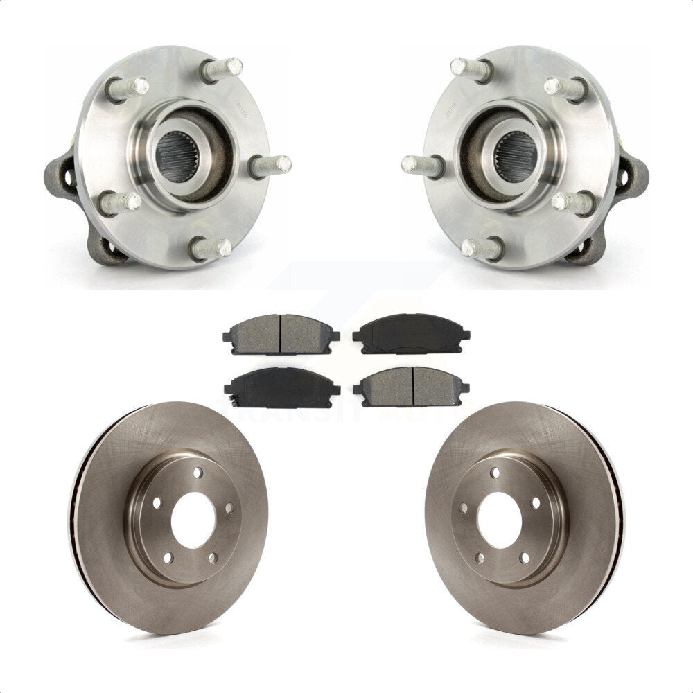 Hub Bearing Assembly Disc Brake Rotor & Pad Front Kit For 2004-2009 Nissan Quest
