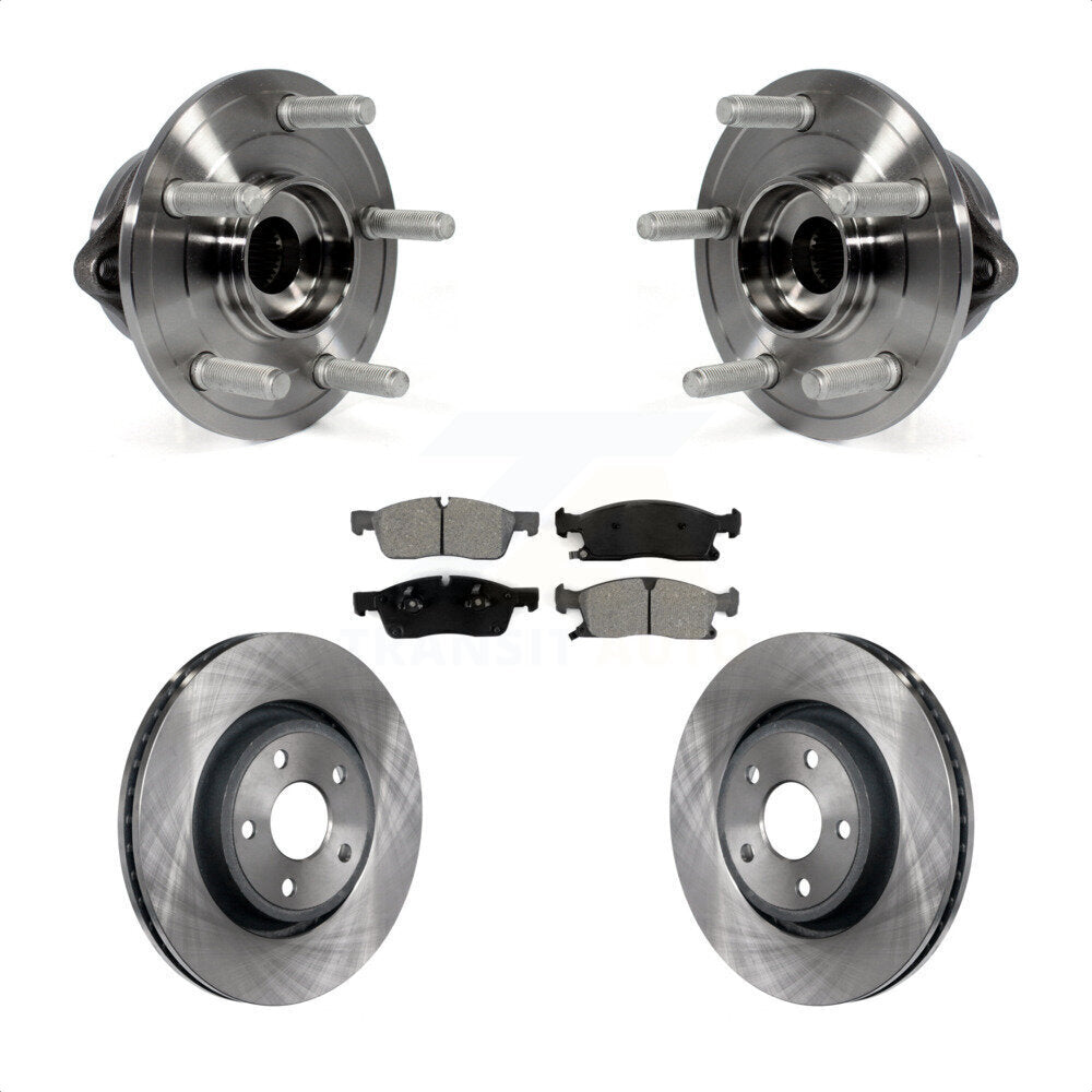 Hub Bearing Brake Rotor & Pad Front Kit For Jeep Grand Cherokee Dodge Durango WK