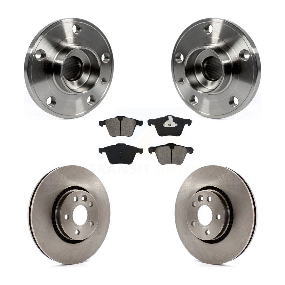 Hub Bearing Brake Rotor & Pad Front Kit For Volvo XC70 S60 V60 S80 Cross Country