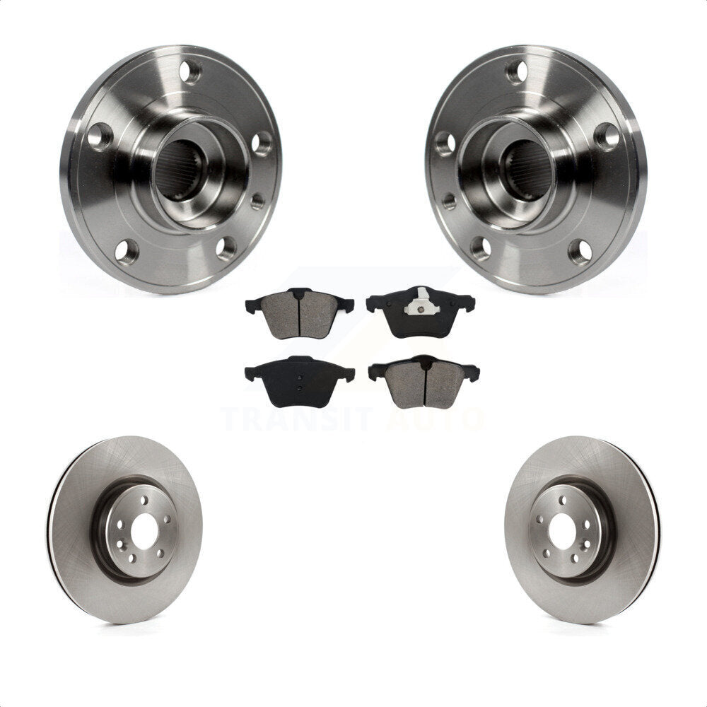 Hub Bearing Assembly Brake Rotor & Pads Front Kit For Volvo XC70 S60 V60 S80 V70