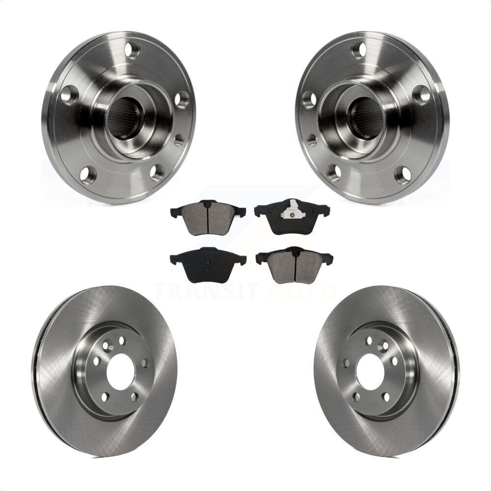 Hub Bearing Assembly Disc Brake Rotors And Pads Front Kit For Volvo V70
