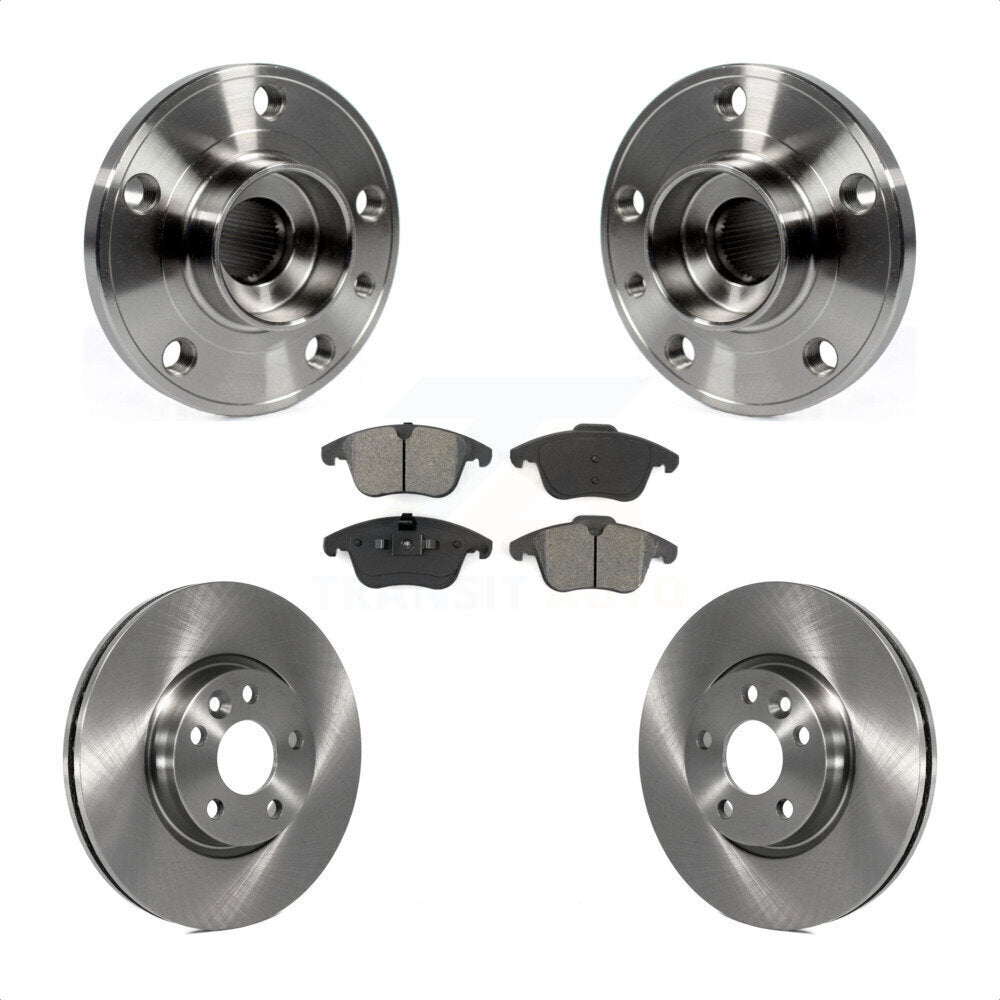 Hub Bearing Assembly Brake Rotor & Pads Front Kit For Volvo XC70 S60 V60 S80 V70