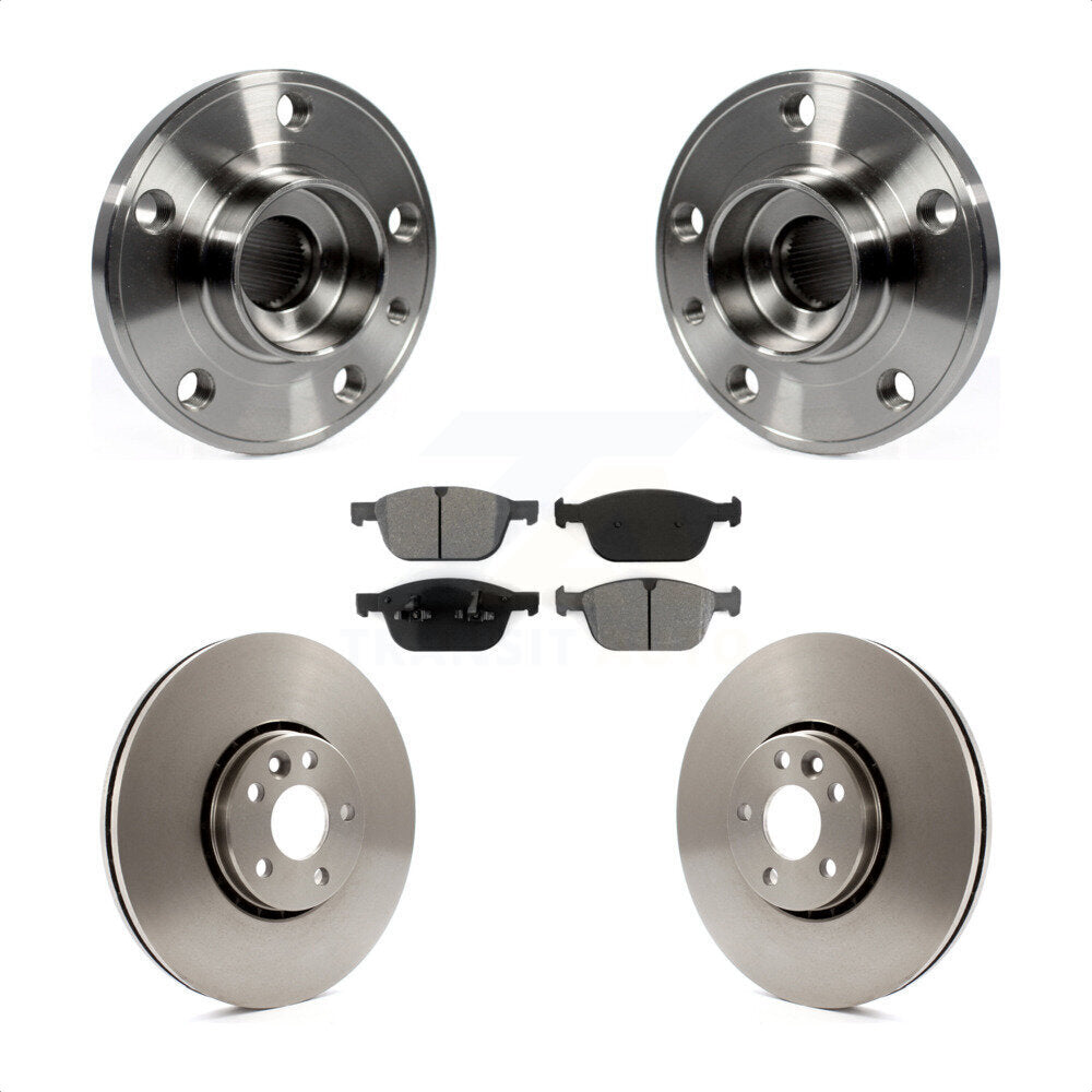 Hub Bearing Assembly Disc Brake Rotor And Pad Front Kit For 2010-2015 Volvo XC60