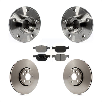 Hub Bearing Assembly Disc Brake Rotor And Pad Front Kit For 2010-2015 Volvo XC60