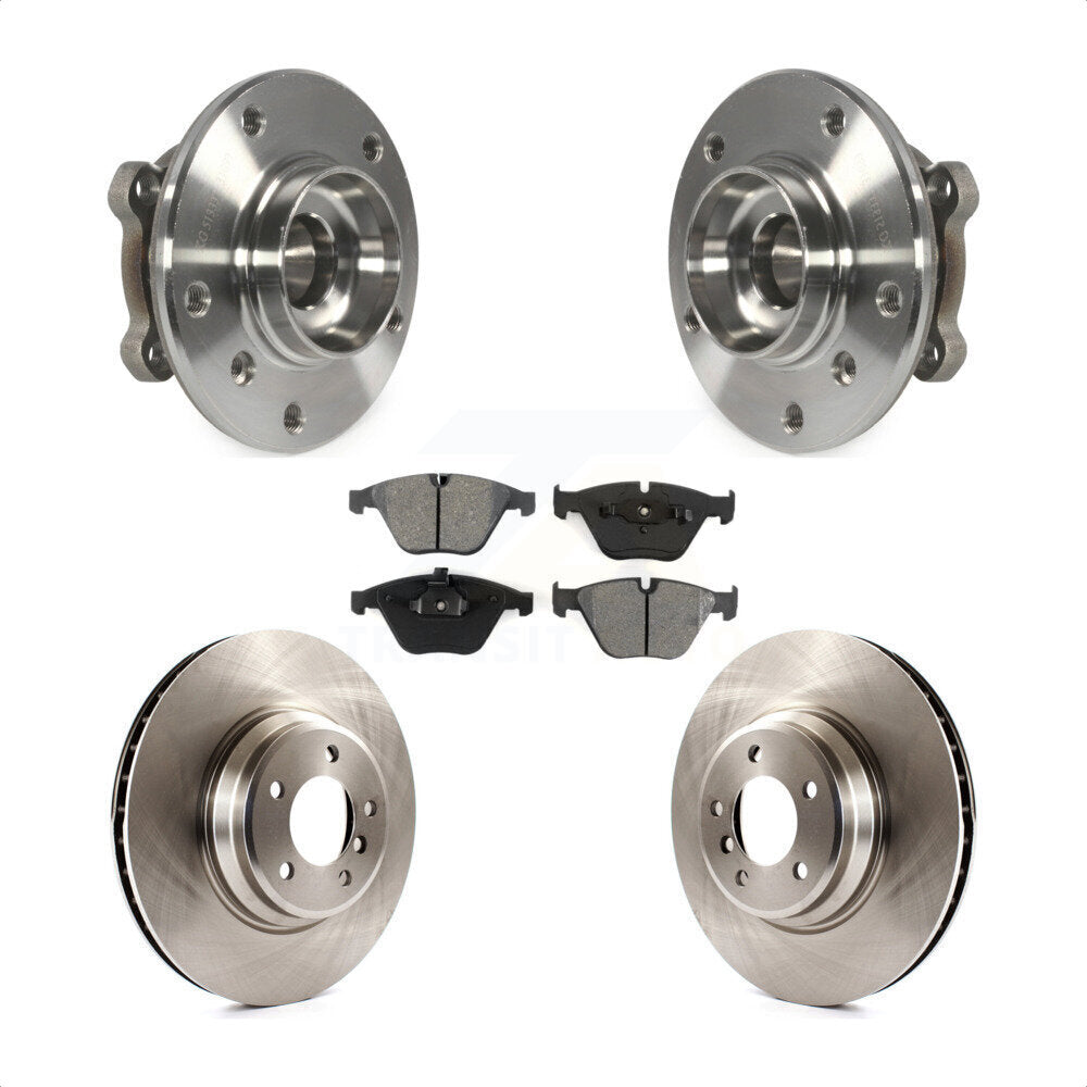 Hub Bearing Disc Brake Rotor & Pads Front Kit For 2013 BMW X1 xDrive35i with AWD