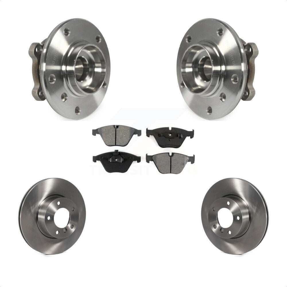 Hub Bearing Brake Rotor & Pads Front Kit For 2013-2015 BMW X1 xDrive28i with AWD
