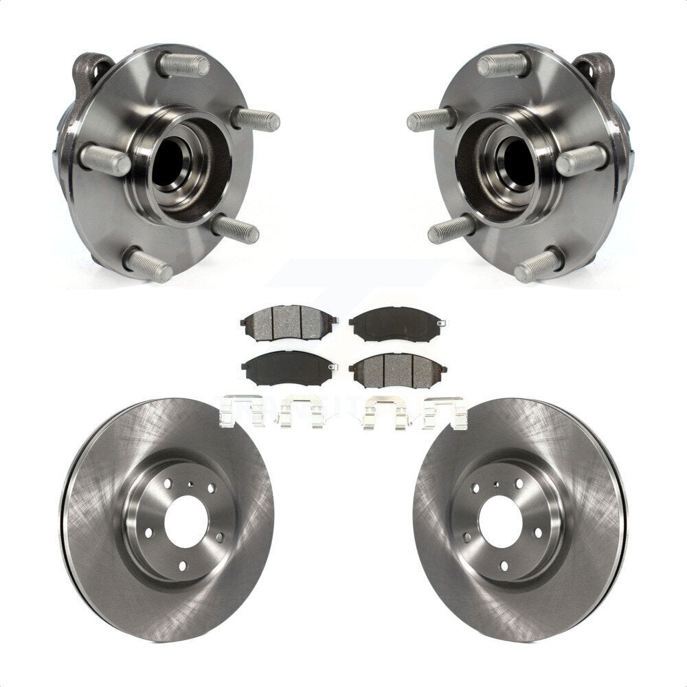 Hub Bearing Brake Rotor Pad Front Kit For INFINITI EX35 Nissan 370Z G35 QX50 M35
