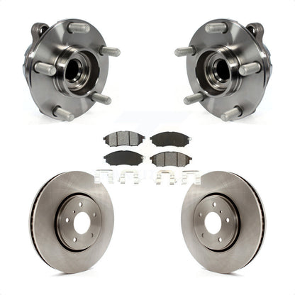 Hub Bearing Assembly Disc Brake Rotor & Pad Front Kit For INFINITI FX35 FX37 RWD