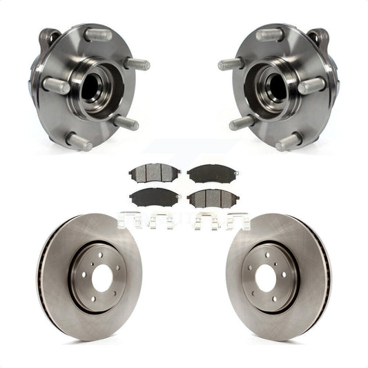Hub Bearing Assembly Disc Brake Rotor & Pad Front Kit For INFINITI FX35 FX37 RWD