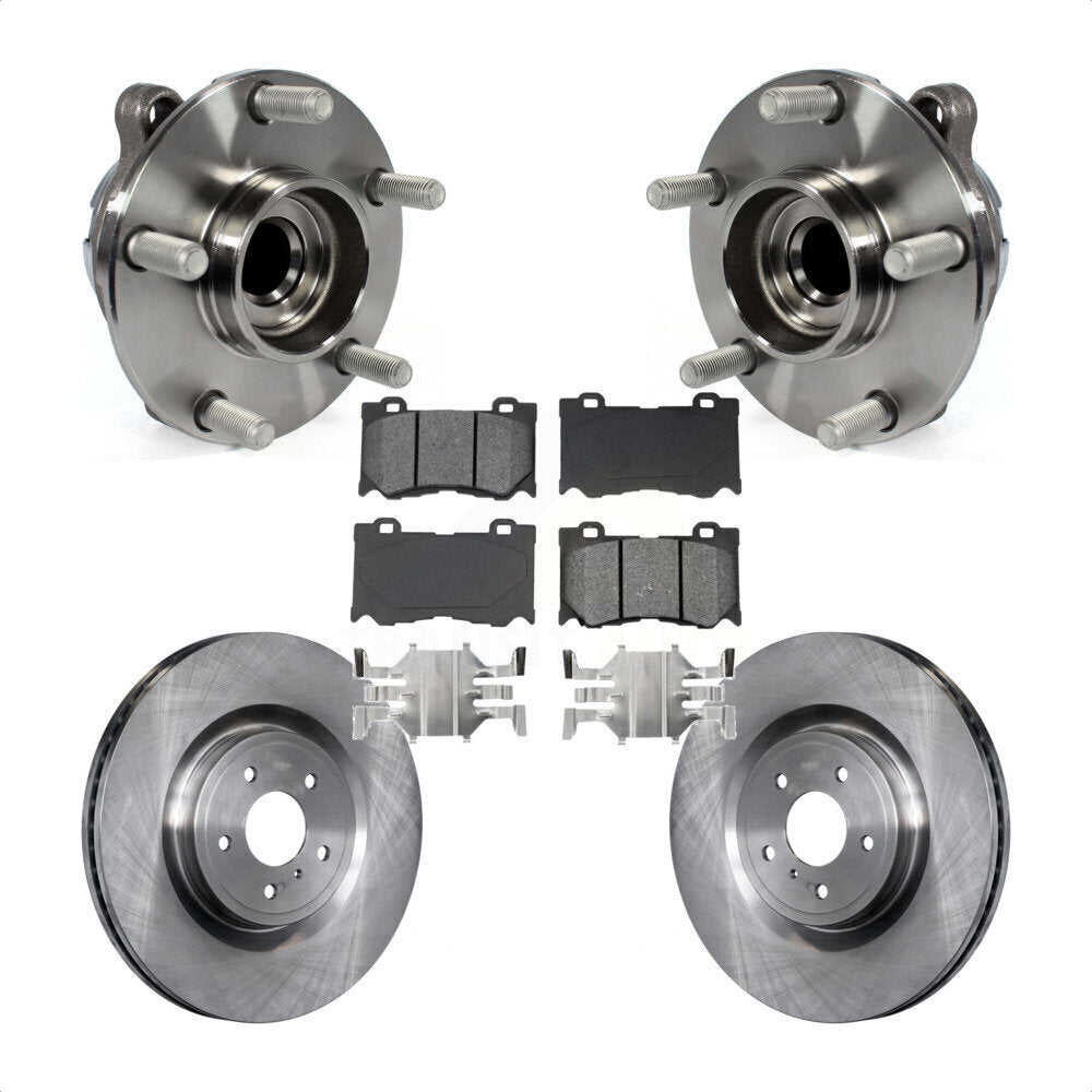 Hub Bearing Brake Rotor Pad Front Kit For INFINITI Q50 G37 Nissan 370Z Q60 M37 Z
