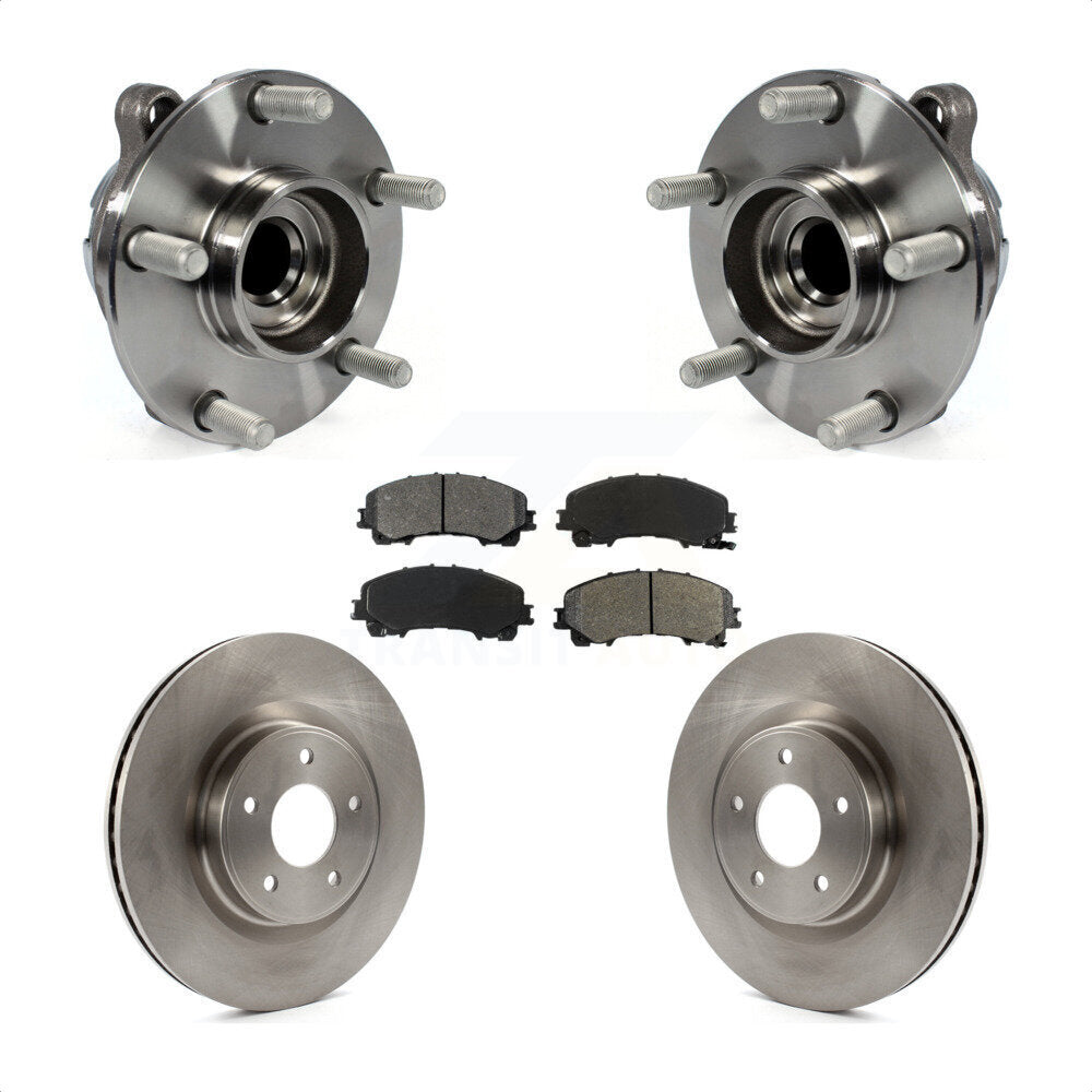 Hub Bearing Assembly Brake Rotor And Pad Front Kit For INFINITI Q50 QX50 Q60 RWD