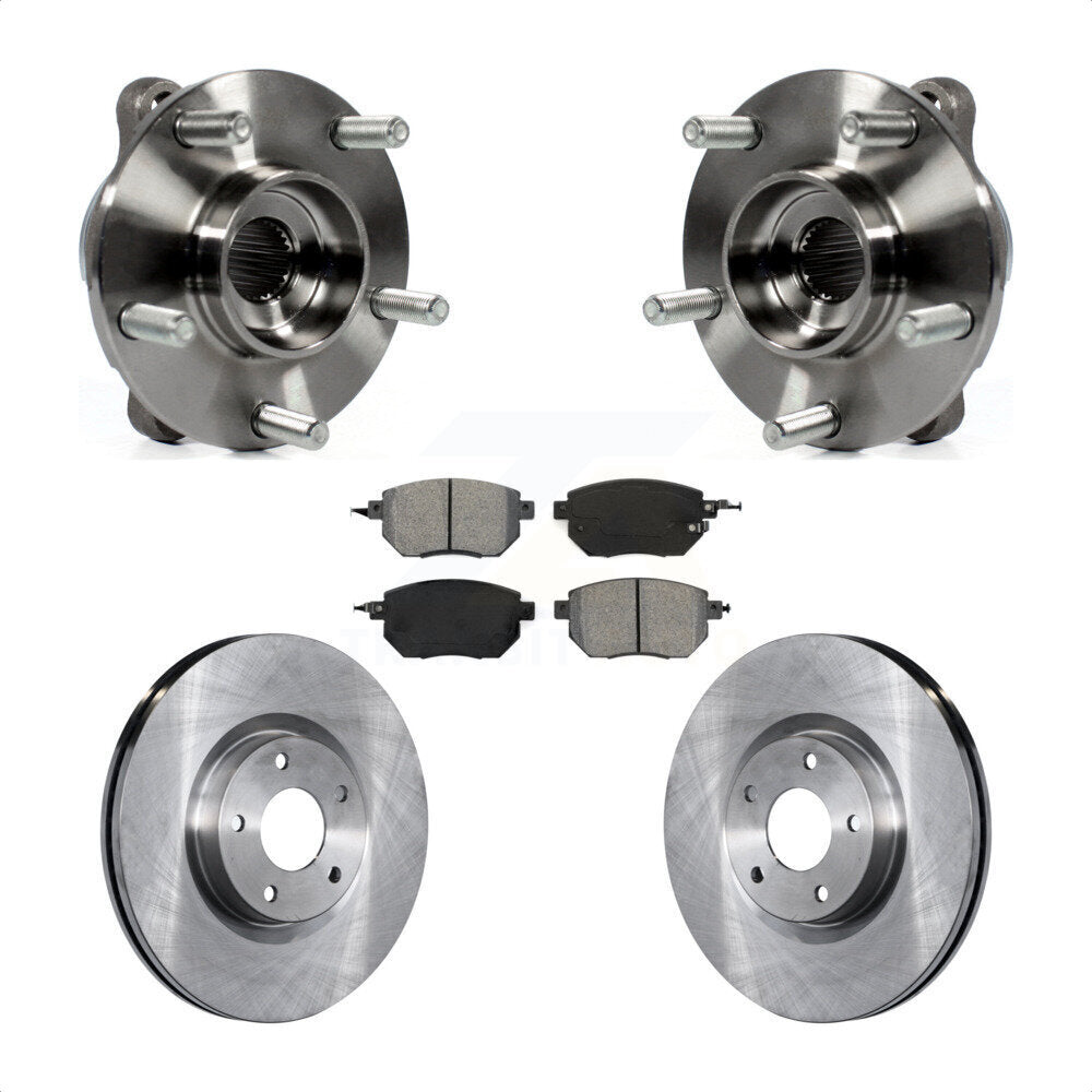 Hub Bearing Assembly Disc Brake Rotors And Pads Front Kit For INFINITI FX35 FX45