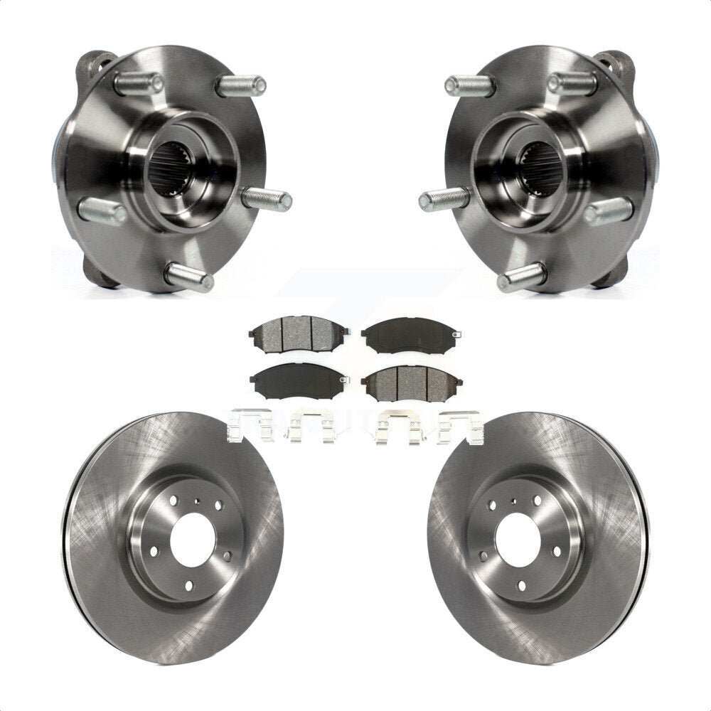 Hub Bearing Brake Rotor & Pads Front Kit For INFINITI G37 EX35 G35 QX50 QX70 M35