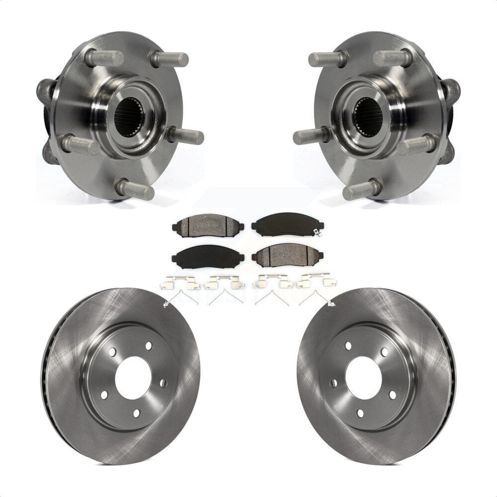 Hub Bearing Assembly Disc Brake Rotor & Pads Front Kit For 2011-2012 Nissan LEAF