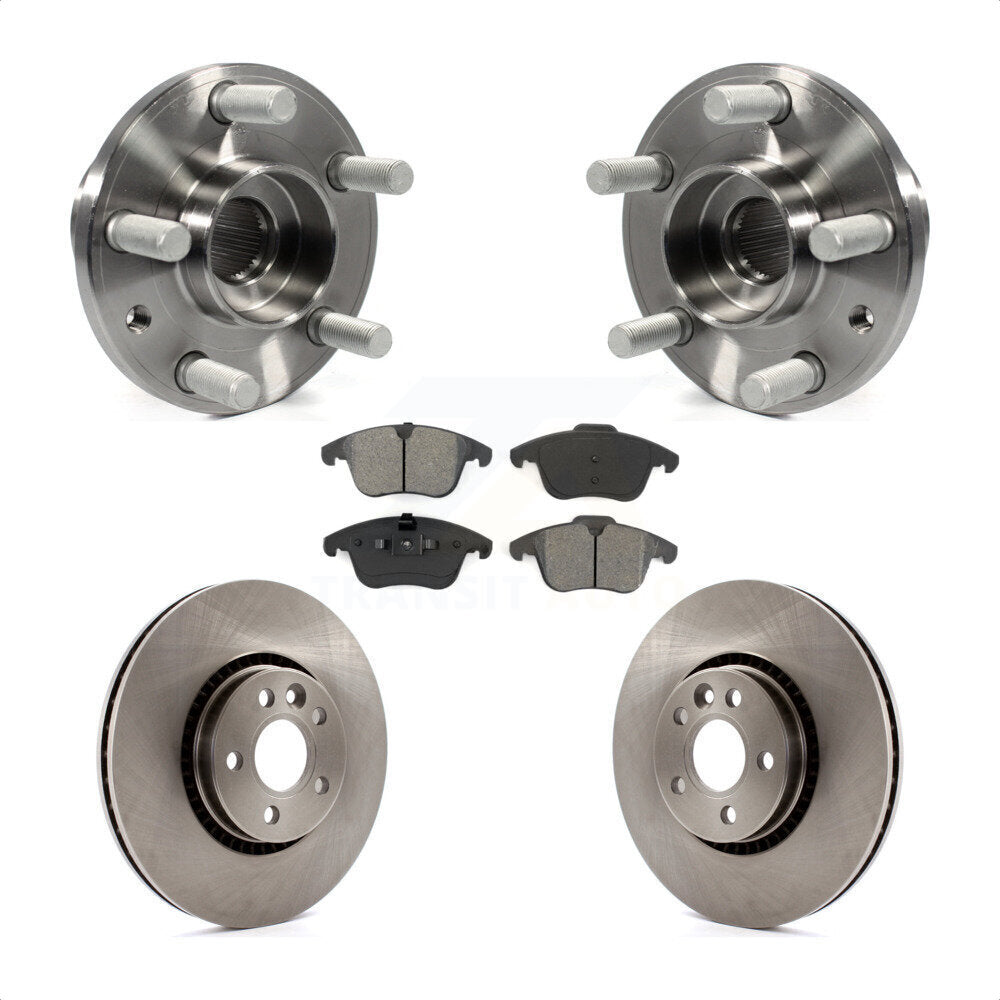 Hub Bearing Assembly Disc Brake Rotor Pad Front Kit For 2008-2015 Land Rover LR2