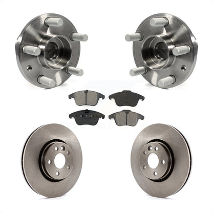 Hub Bearing Assembly Disc Brake Rotor Pad Front Kit For 2008-2015 Land Rover LR2