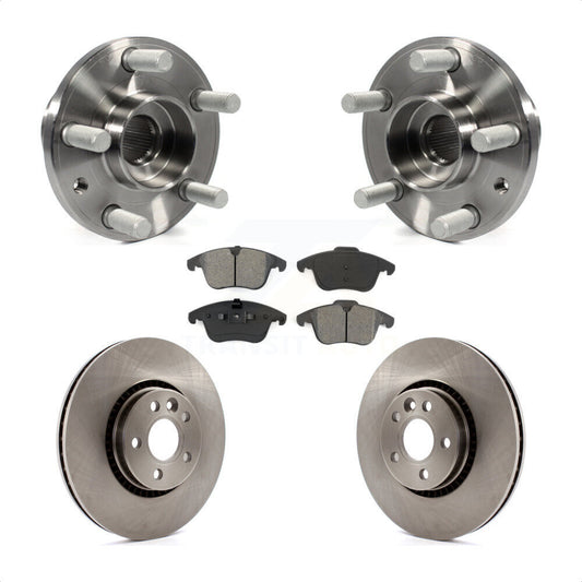 Hub Bearing Assembly Disc Brake Rotor Pad Front Kit For 2008-2015 Land Rover LR2