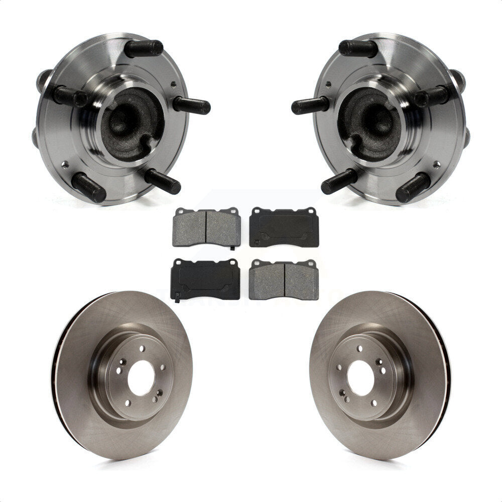 Hub Bearing Assembly Disc Brake Rotor & Pads Front Kit For Hyundai Genesis Coupe