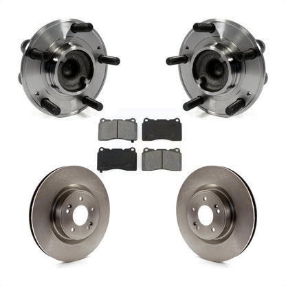 Hub Bearing Assembly Disc Brake Rotor & Pads Front Kit For Hyundai Genesis Coupe